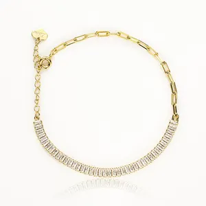 New 18K gold-plated tennis bracelet rectangular zirconia couple bracelet designer ladies fashion jewelry bracelet