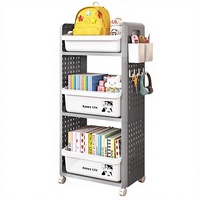 Meuble de rangement scolaire moderne en plastique, multi-niveaux, mobile, petit chariot, pour dortoir étudiant, armoire de rangement pour livres, facile à nettoyer