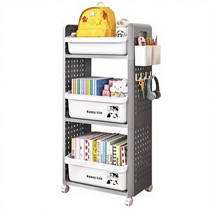 Chariot de rangement multi-niveaux mobile pour cartable, idéal pour dortoir étudiant, sans installation requise - Product Image 3