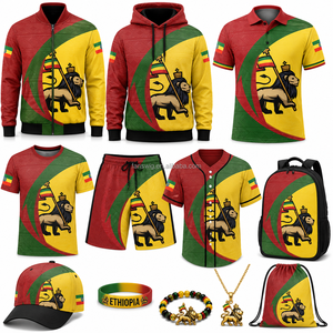 Vêtements personnalisés tie-dye d'Éthiopie pour hommes et femmes, vêtements à motifs africains, t-shirt en jersey, sweat à capuche, short, survêtement, chapeau, sac, usine - Product Image 3