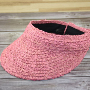 Mùa hè bãi biển phụ nữ gấp <span class=keywords><strong>Raffia</strong></span> rơm Braid Visor <span class=keywords><strong>hat</strong></span> - Product Image 2