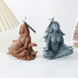 Molde de silicona para velas y yeso con forma de cuerpo femenino, para decoración de jardín, estilo Diosa del Bosque, Luna, Ninfas, para meditación, arte y manualidades. - Product Image 1