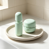 Ensemble de Soins de la Peau en Verre Mat Nude de Luxe en Gros, Bouteille Pompe à Lotion Vide Couleur Personnalisée, Pot à Crème, Emballage Cosmétique OEM