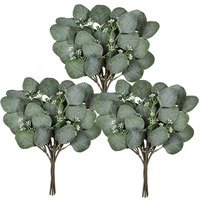 Kunstmatige eucalyptusbloemen gemengde bladeren stengels huisdecoratie bruiloft UV-bestendig vriendelijke groene takken