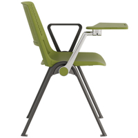 Chaise de salle de formation empilable ergonomique avec tablette d'écriture, économique pour l'école et le bureau
