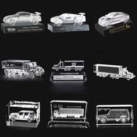 HyperCrafts Noble haute qualité modèle en cristal 3D cadeau d'affaires prix de voiture de course trophée de camion en cristal personnalisé comme cadeaux souvenirs