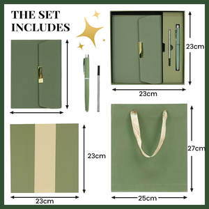 Promosyon özel iş hediyeler dayanıklı el yapımı planlayıcısı dergisi A5 PU hakiki PU kalem ile deri kılıf dizüstü Set - Product Image 4