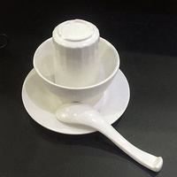 Vaisselle de riz incassable pour la maison et le restaurant Bol de maïs soufflé en mélamine en plastique blanc de 4 pouces