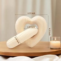 Décorations de la Saint-Valentin, cœurs en bois imbriqués, statues de nœuds d'amour en bois, décorations d'étagère, accessoires de table basse