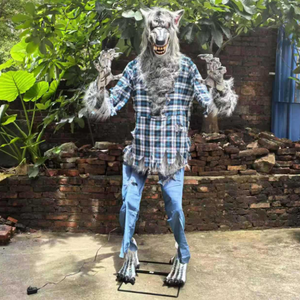 Juguete eléctrico creativo de Halloween, nueva estatuilla de hombre lobo para casa embrujada, sala de <span class=keywords><strong>Escape</strong></span> y parque de atracciones, accesorio decorativo para fiestas - Product Image 5