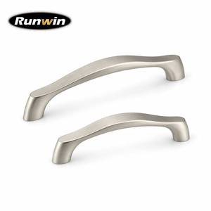 OEM Wavy Design Brushed Nickel Zinc Alloy 128/160mm Modern Furniture Handle for Kitchen <strong>Bedroom</strong> Bathroom Hotel Dresser &amp; Drawer - Product Image 1