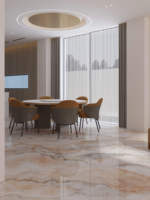 Pierre frittée émaillée cristal orange rose, imperméable et ignifuge, pour piscine, aménagement extérieur, chambre et salle à manger minimalistes
