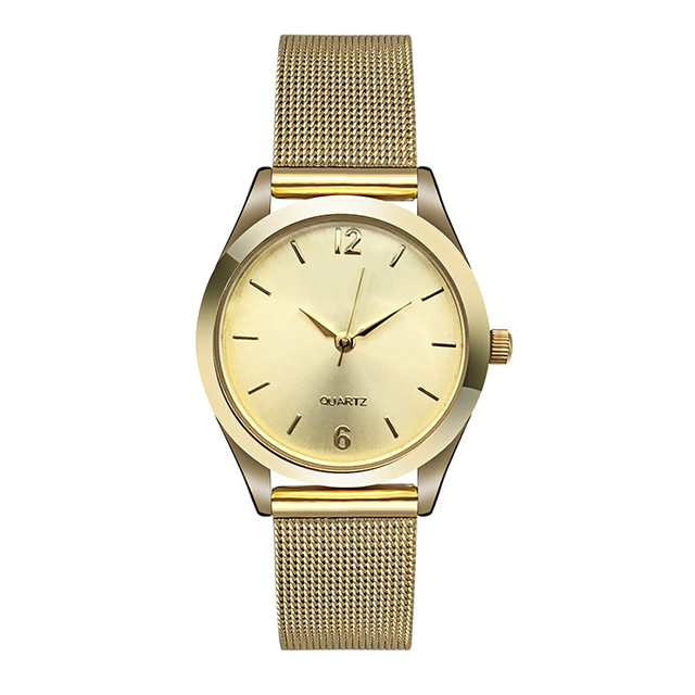High-end Girls Watch Luxury Golden Mesh Strap Small Wrist Watch