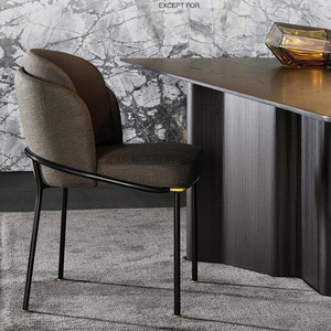 Exclusive Designer Modern Stainless Steel Fabric Shagreen Leather <b>Dining</b> <b>Chair</b> for Home Office & Apartment Use - Product Image 3
