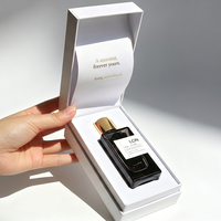 Botella de Perfume Cuadrada de Vidrio Transparente Vacía para Mujer 2026, con Tapa Dorada Rectangular, 30ml 50ml 100ml, con Caja de Regalo