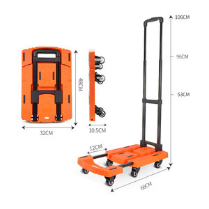 Baoyu Multifunctionele 2 In 1 Bagagekarretje Nieuw Ontwerp Platform Handwagen Volledig Opvouwbare Handtrolley - Product Image 3