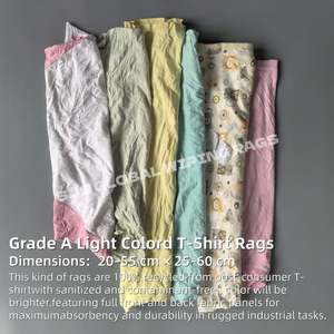 Trapos de Camiseta Reciclados de Color Claro - Trapos 100% Algodón de Alta Absorción para Limpieza en Talleres - Product Image 2