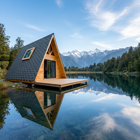 Maison en bois triangulaire préfabriquée de luxe pour station de ski