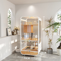 Cage pour chat en bois massif, grande, intérieure/extérieure, fermeture à bouton, maison pour animaux de compagnie écologique, empêche les chats de gratter, contient la litière, nid pour la maison