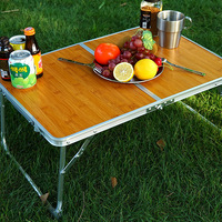 Mini Design moderne pliable en bois de bambou Table pratique petit mobilier d'extérieur pour Camping pique-nique Barbecue lit utilisation de l'ordinateur