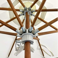 Parasol de jardin extérieur moderne haut de gamme en teck, imperméable et écologique, idéal pour hôtels, complexes hôteliers, plages et piscines – Vente directe usine