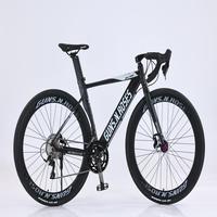 Vélo de route en aluminium 2025, dernière version améliorée, 24 vitesses, fourche en carbone, pédales ordinaires, frein à disque, jantes en aluminium pour le sport
