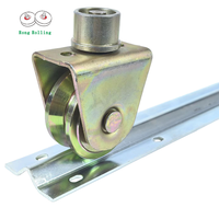Roue pivotante à gorge en V Rong Rolling de 2 pouces, corps en acier 45, support en acier A3, rotative à 360°, 3 roulements 6000RS