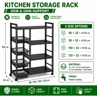 Support de rangement rotatif autoportant en métal réglable à quatre niveaux pour pots à épices, assiettes et bols de cuisine – Vente en gros