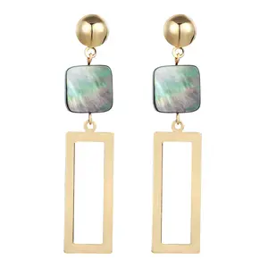 Colour Gold Color Long Crystal Square Dangle Earrings for Women Wedding Drop Earing Brinco Fashion Jewelry Gifts