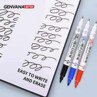 Marqueurs pour tableau blanc GENVANA en gros, double pointe 0,5 mm 1,0 mm, 3 couleurs, effaçables à sec, 135 mm, pour lamination et impression, papeterie