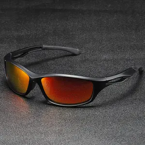 Gafas de sol deportivas TR90 para hombre, polarizadas, con UV400, para montar, circulación de aire, curvadas