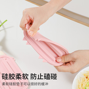 Silicone Soap <b>Dish</b> Rectangular Wall Mount Self Drain Bathroom Storage <b>Rack</b> Mat - Product Image 1