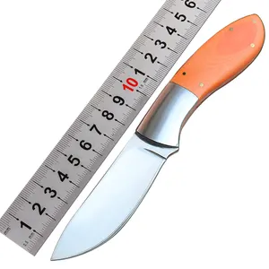 OEM कॉटेउ 440J2 जापानी स्टील नारंगी रंग G10 हैंडल शिकार चाकू बाहरी उपयोग के लिए फिक्स्ड ब्लेड चाकू सेट