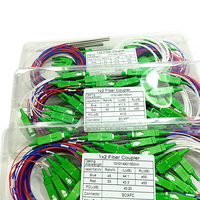 Pemisah FBT serat optik dengan konektor, pemisah Fbt rasio tidak seimbang 1x2 SC/APC 0.9mm