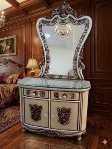 Tocador Multifuncional de Estilo Tradicional con Espejo y Taburete, Diseño Popular, Tocador con Almacenamiento para Maquillaje - Product Image 2