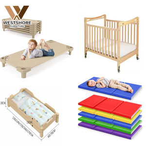Cuna de Madera Montessori y Colchonetas de Descanso para Preescolar, Jardín de Infancia, Guardería, Equipo para Dormir para Niños Pequeños, Aprendizaje Temprano - Product Image 1