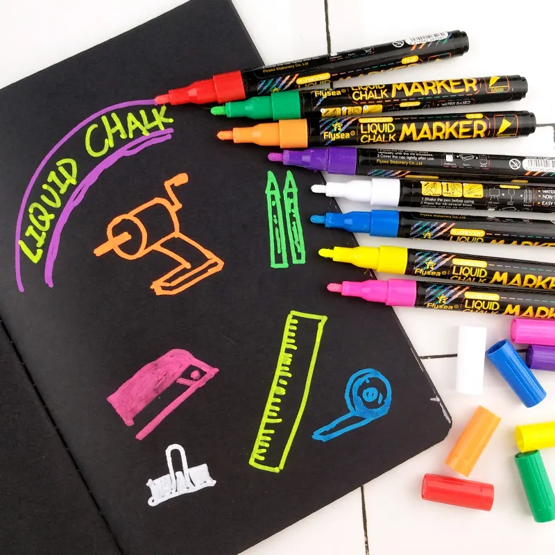 Wholesale Markers Liquid Chalk Ink Chalkboard Marker Wet Erasable 1mm For Drawings