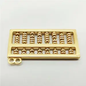 Alloy 8 Rolls Mini Abacus Keychain Fob Pendant Ornament Golden