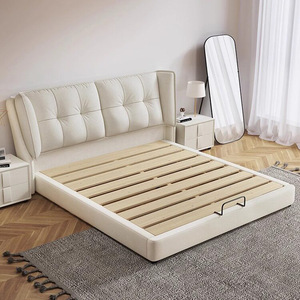 Echtes Leder Metallrahmen Modernes Design Umweltfreundliches Stauraumbett Hochbett Vollgröße 1,8m/1,5m Hochzeitsbett - Product Image 3
