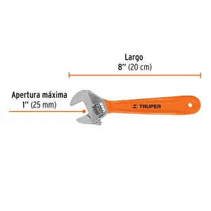 Llave ajustable MASTER 48 (llave de lorito) de 8 pulgadas, cromada, TRUPER - Product Image 3
