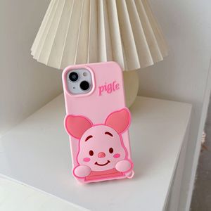 Funda de teléfono de silicona líquida original para chicas, diseño de cerdito rosa, suave, para realme <span class=keywords><strong>5</strong></span> pro con cadena - Product Image 2