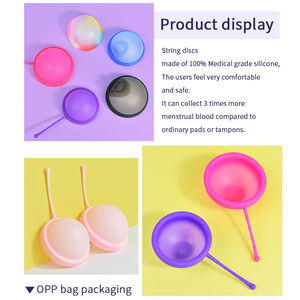 Großhandel 100% medizinische Qualität Silikon OEM Menstruation scheibe Wieder verwendbare benutzer definierte Verpackung für Frauen Zeitraum - Product Image 5