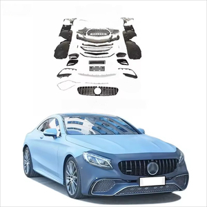 Per <span class=keywords><strong>Mercedes</strong></span>-Benz <span class=keywords><strong>classe</strong></span> <span class=keywords><strong>S</strong></span> W217 coupé C217 Upgrade a S63 S65 M-Kit carrozzeria stile tech paraurti anteriore con griglia - Product Image 1