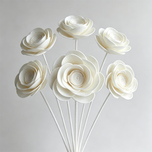 Fleur <span class=keywords><strong>de</strong></span> <span class=keywords><strong>rose</strong></span> en <span class=keywords><strong>bois</strong></span> <span class=keywords><strong>de</strong></span> Sola faite à la main <span class=keywords><strong>de</strong></span> 8 cm, blanche naturelle, fleur artificielle en <span class=keywords><strong>bois</strong></span> <span class=keywords><strong>de</strong></span> Sola pour la décoration <span class=keywords><strong>de</strong></span> mariage et <span class=keywords><strong>de</strong></span> la maison - Product Image 4