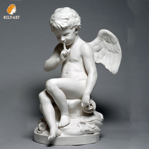 Statua di Cupido Angelo in Marmo Classico Greco Antico per Esposizione - Product Image 1