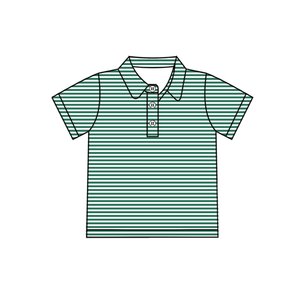 Camiseta BT1834 personalizada con estampado de rayas azules para bebé niño, camiseta de manga corta para niños, camiseta de verano para niño - Product Image 3