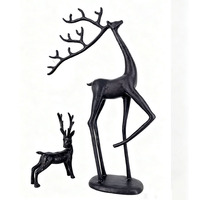 Ornement Minimaliste en Fonte, Sculpture Abstraite de Cerf, Décoration de Noël en Métal, Art Vivant, Articles de Décoration Intérieure de Luxe Léger