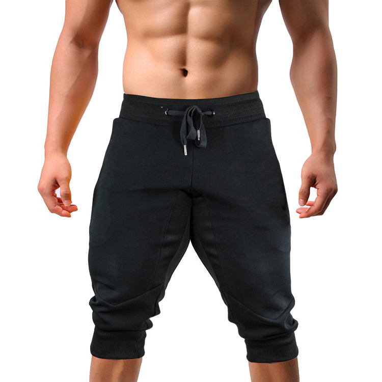 Men's 3/4 Jogger Capri Pants Workout Gym Shorts