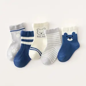 Quentin Custom Logo Anti Slip Newborn Baby Socks Anti-slip 0-3 Months 6-12 Months Cotton Baby Grip Socks For Boy Girl