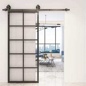 Porte intérieure en verre avec cadre en acier de conception nouvelle - Product Image 3